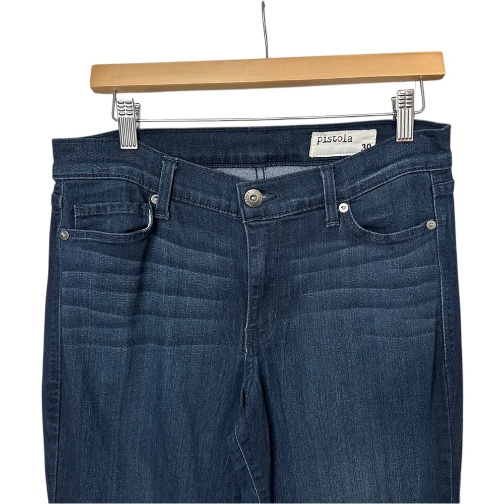 Pistola Brennan Bootcut Jeans Dark Wash Whiskered Mid Rise Stretch Size 30 - Picture 2 of 9